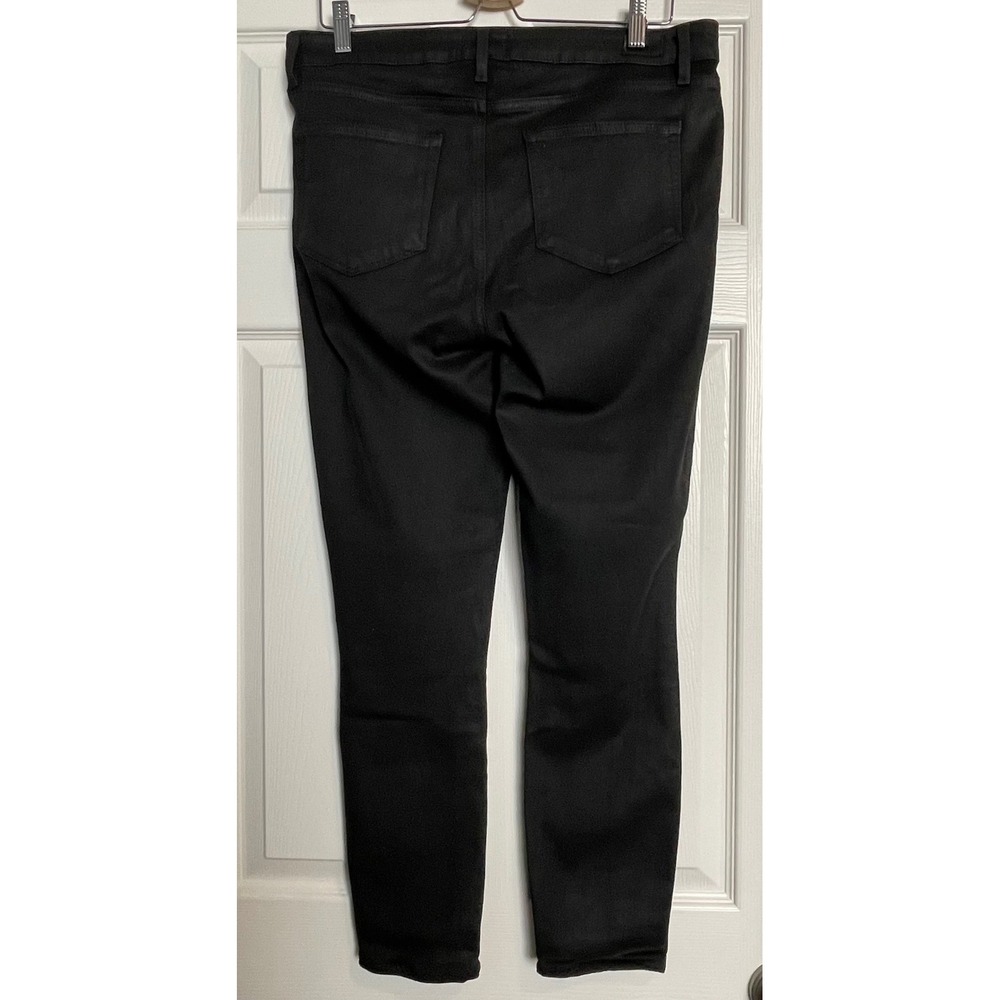 Paige Hoxton Ankle Black Fog Luxe Coating Coated Skinny Jeans Womens 32 Made USA - Picture 5 of 13